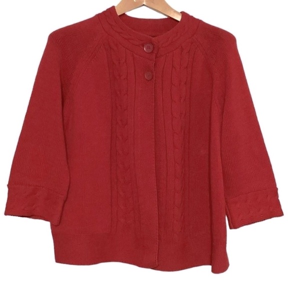 Croft & Barrow Cardigan chunky Sweater Size L - Picture 2 of 5